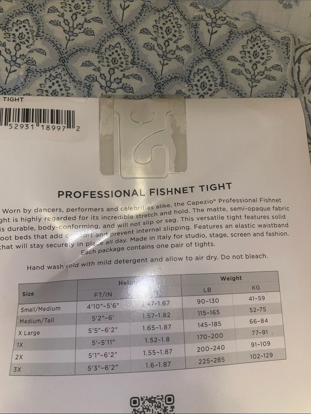 BNWT Capezio Professional Fishnet Seamless Tights, size XL
